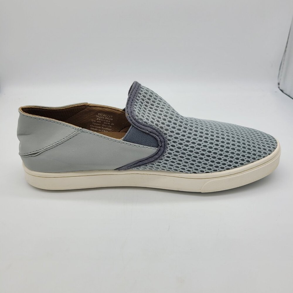 OluKai Women's Pehuea Slip On Sneakers Pale Grey Sz 9 Breathable Mesh - Picture 6 of 8